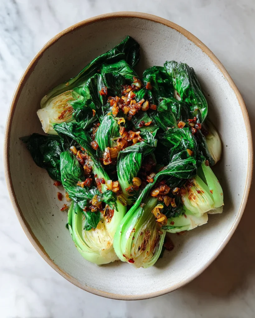 Easy 10-Minute Spicy Garlic Bok Choy