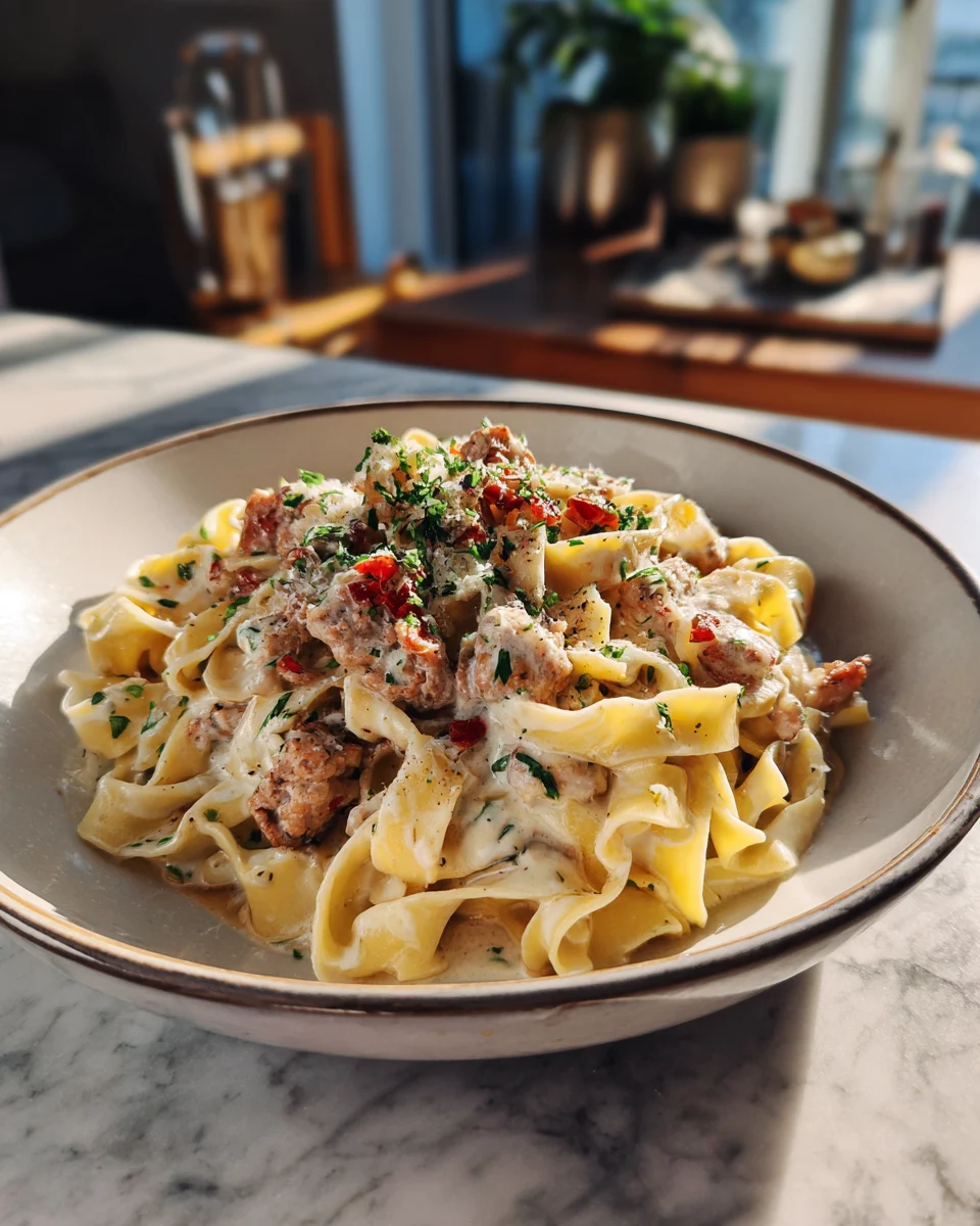30-Minute Creamy Tuscan Sausage Pasta