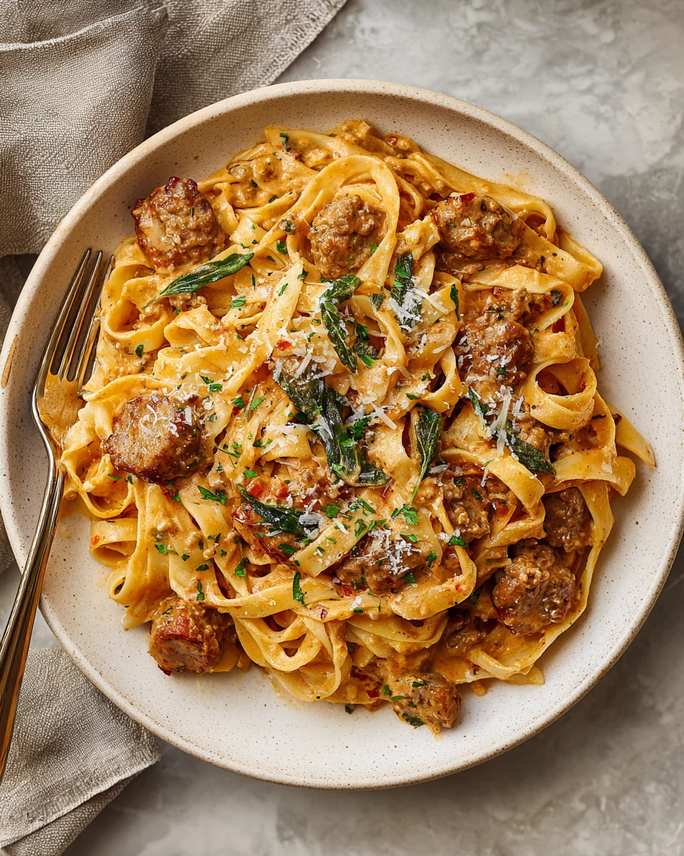 30-Minute Creamy Tuscan Sausage Pasta