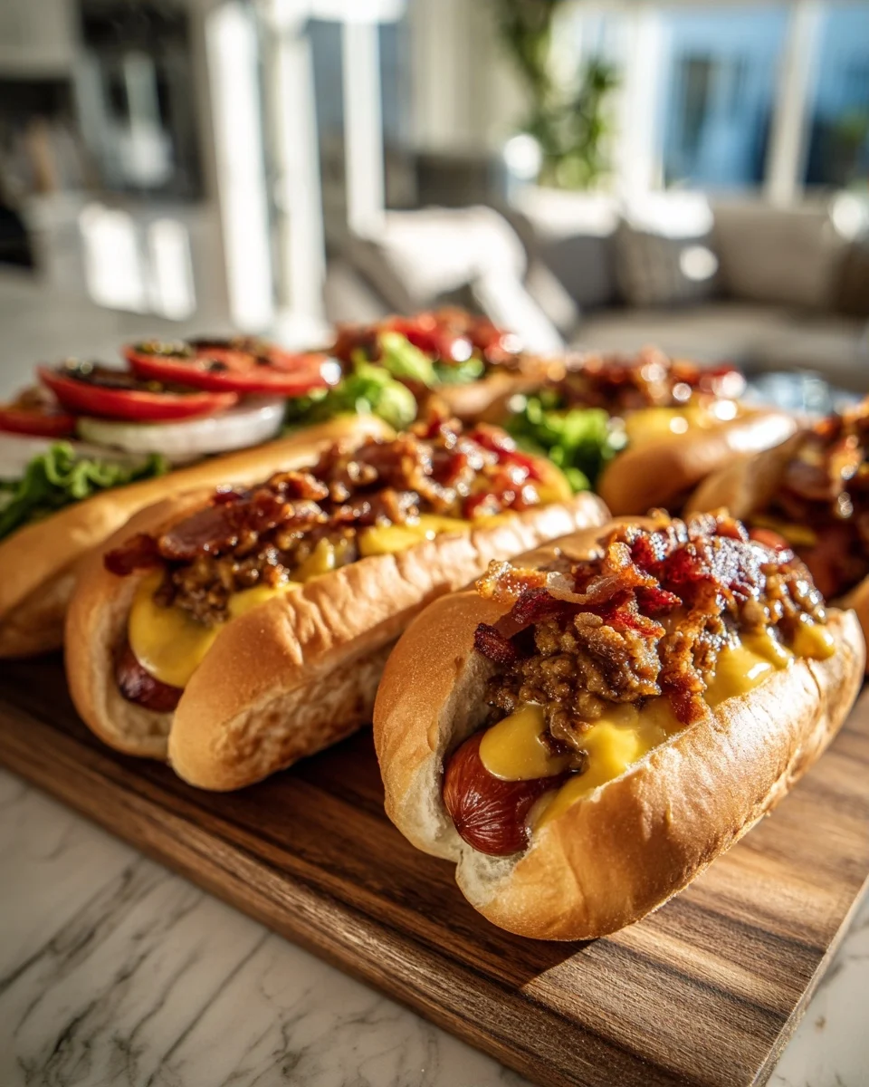 All American Bacon Cheeseburger Dogs