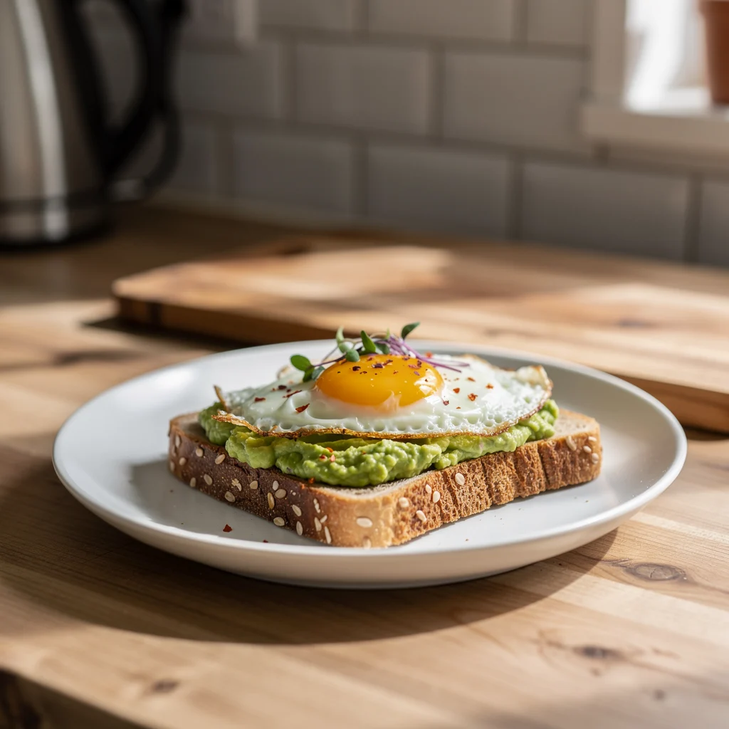Avocado Egg Toast on Whole Grain Bread