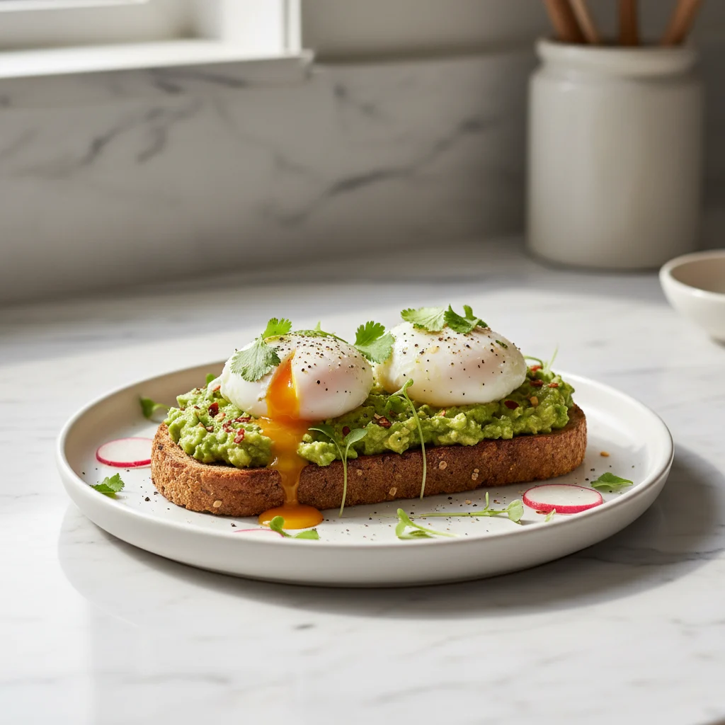 Avocado Egg Toast on Whole Grain Bread
