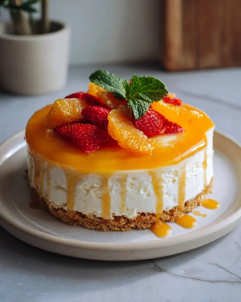 No Bake Orange Creamsicle Cheesecake