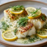 Baked Cod with Lemon-Dill Sauce