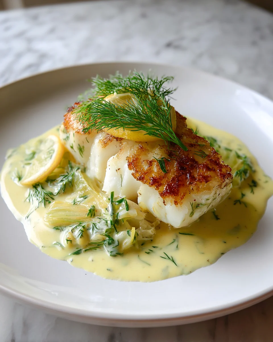 Baked Cod with Lemon-Dill Sauce