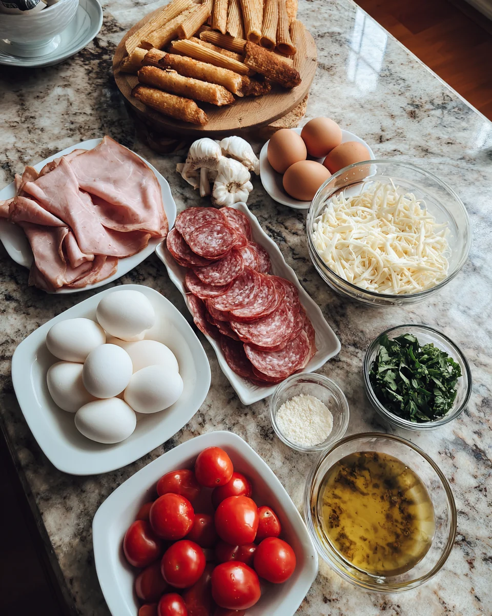 Baked Ham and Cheese Mozzarella Sticks