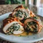 Baked Spinach Ricotta Chicken Rolls