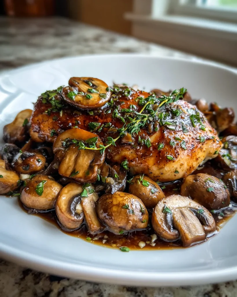Delicious Balsamic Glazed Chicken And Mushrooms Recipe