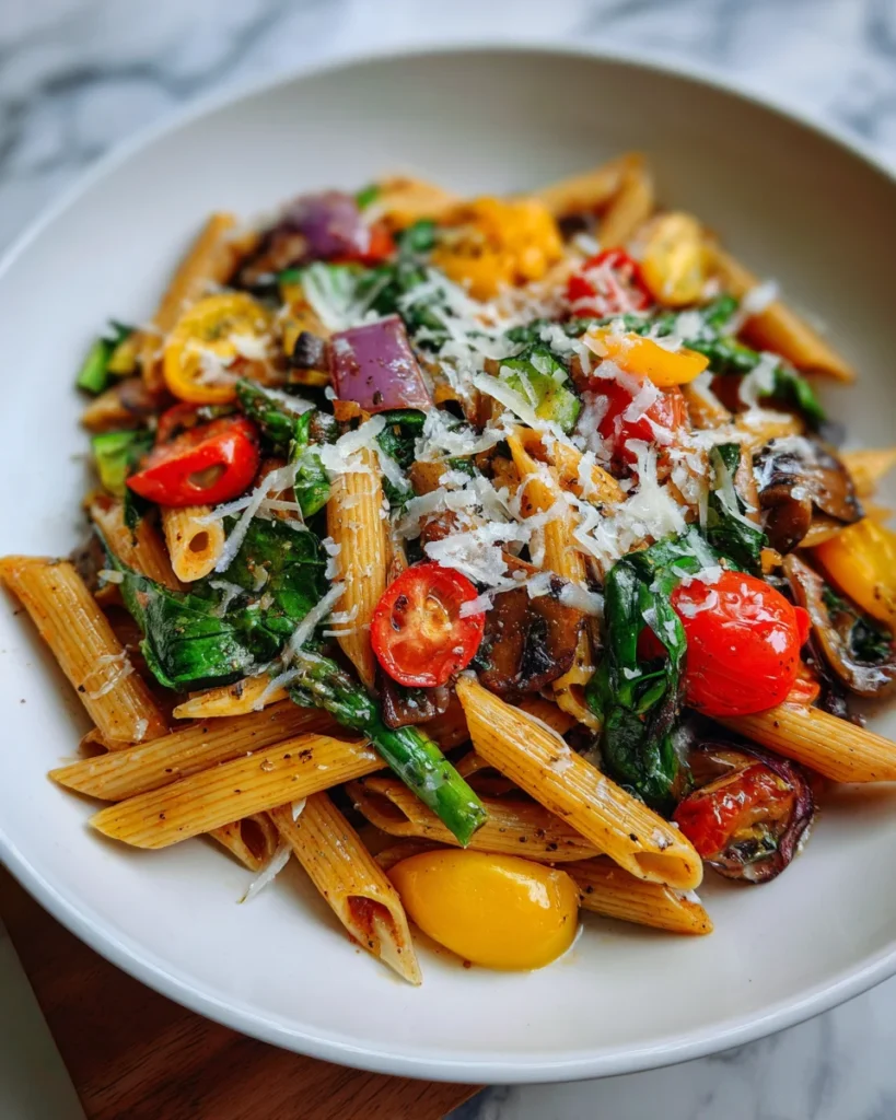 Balsamic Roasted Veggie Pasta Bake