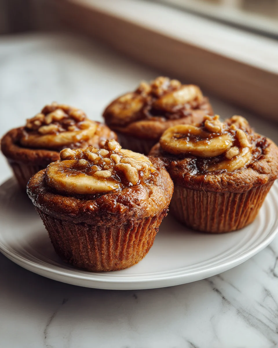Banana Caramel Upside Down Muffins