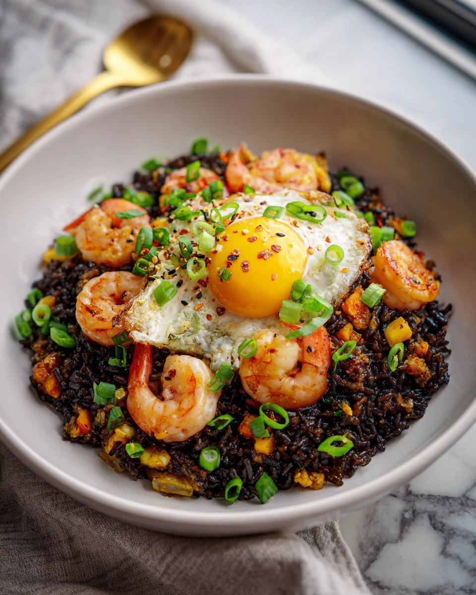 Black Garlic Shrimp Fried Rice