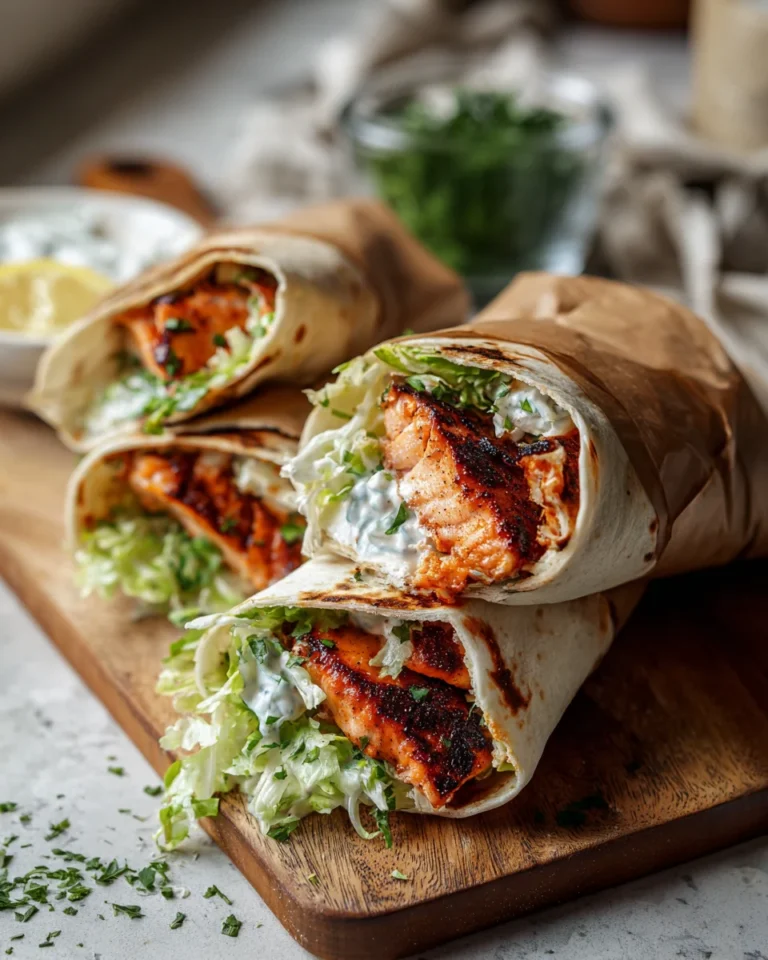Blackened Salmon Caesar Wraps