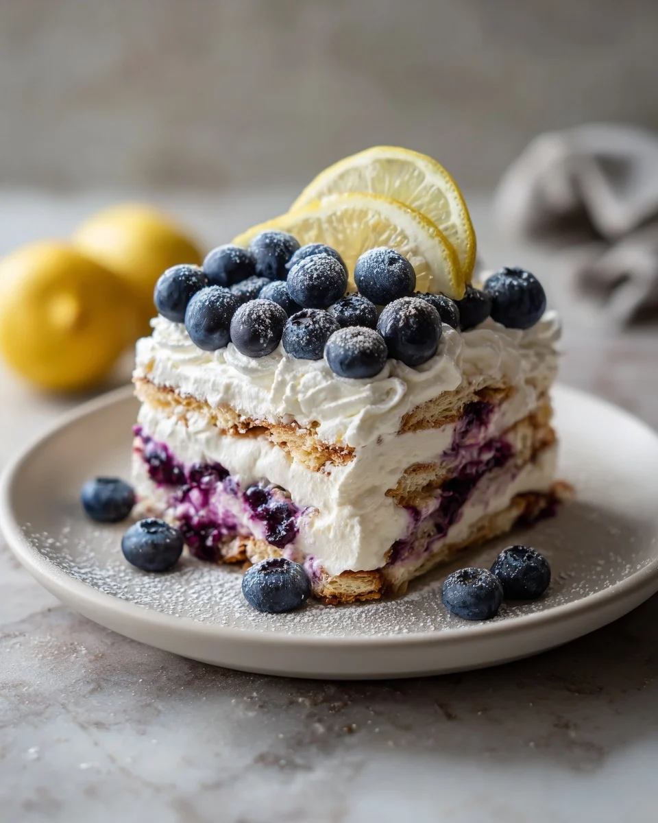 Blueberry Lemon Icebox Cake