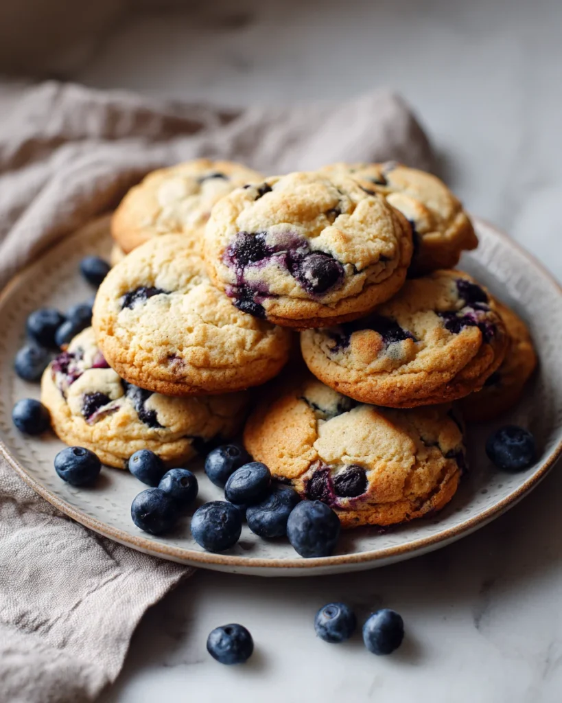 Blueberry Vanilla Pudding Cookies