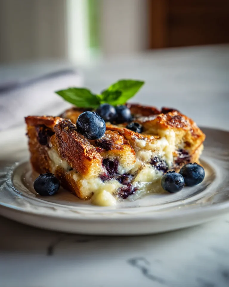 Blueberry White Chocolate Bread Pudding
