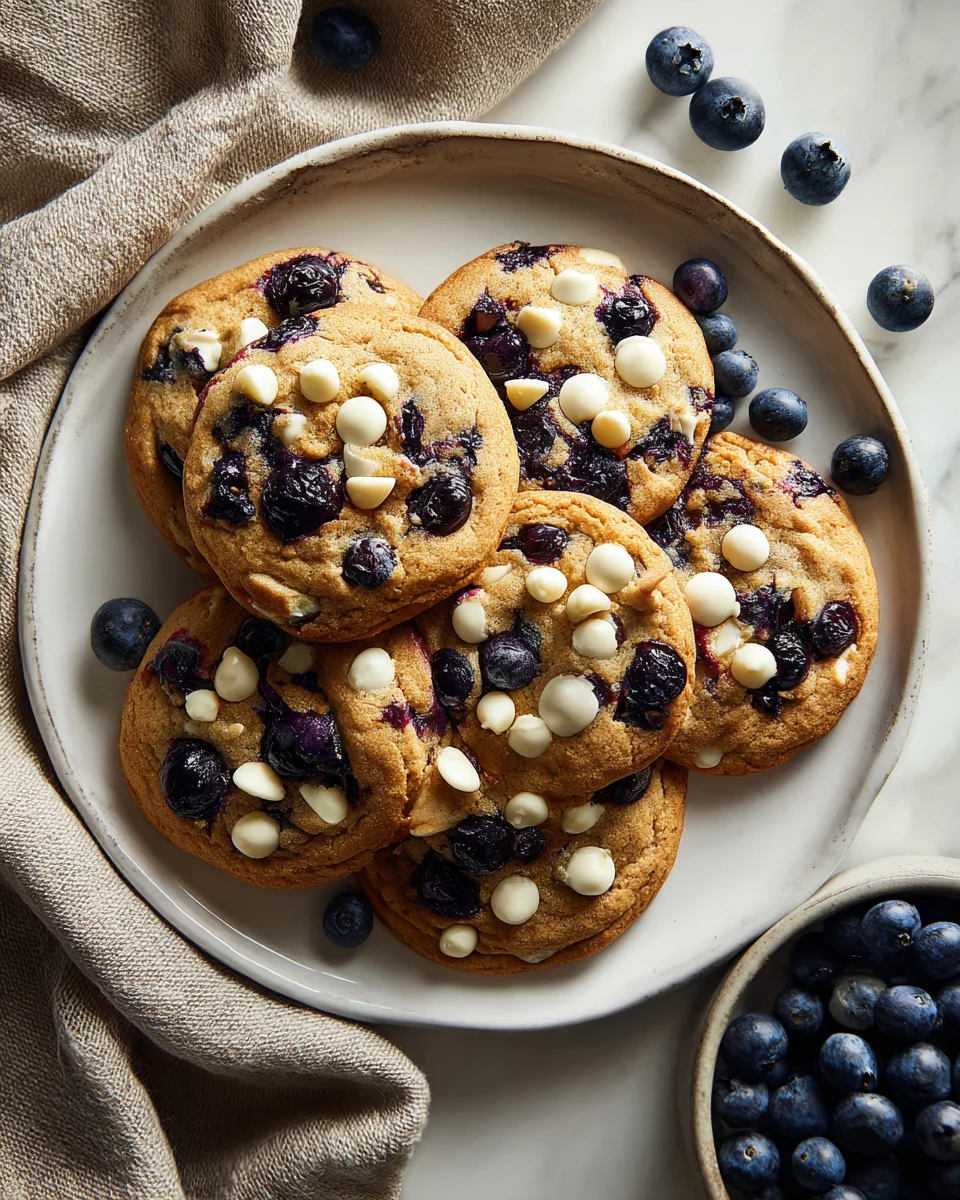 Blueberry White Chocolate Chip Cookies