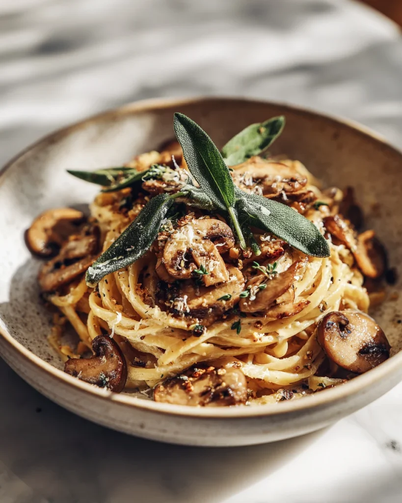 Brown Butter Sage Mushroom Linguine