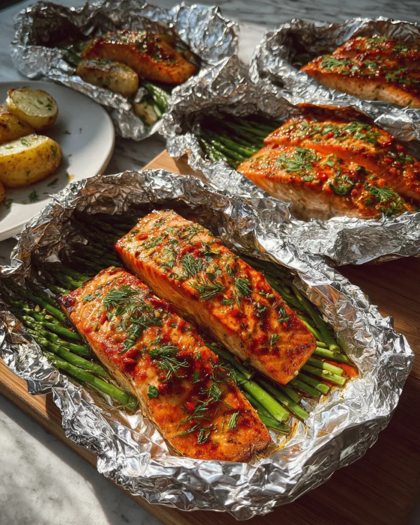 Brown Sugar Garlic Salmon Foil Packets