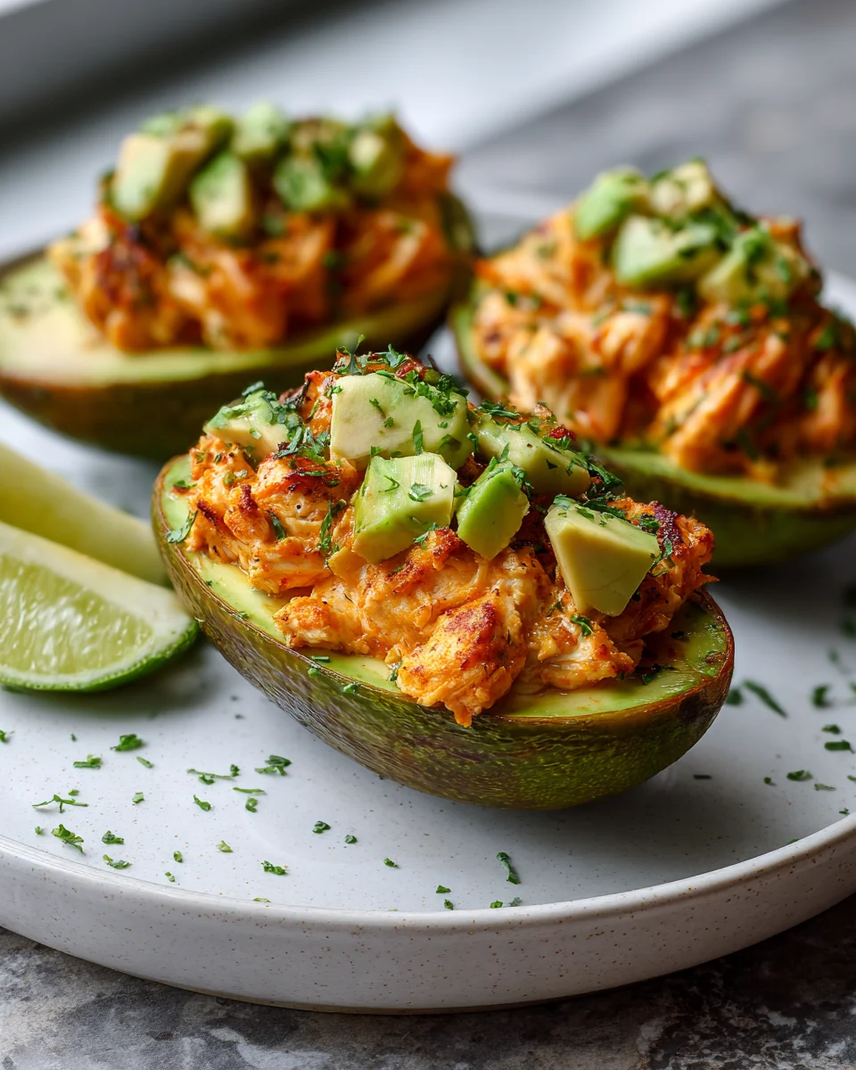 Buffalo Chicken Stuffed Avocados