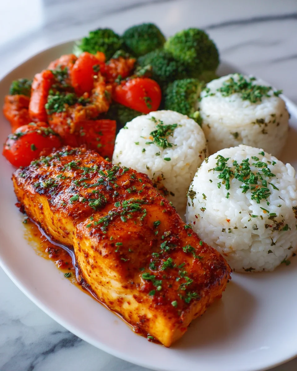 Cajun Honey Salmon Rice Cakes