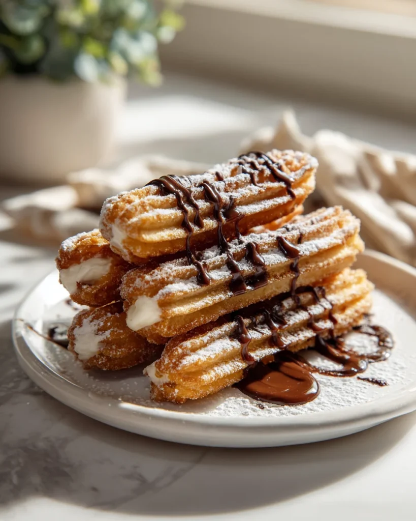 Caramel Cheesecake Stuffed Churros