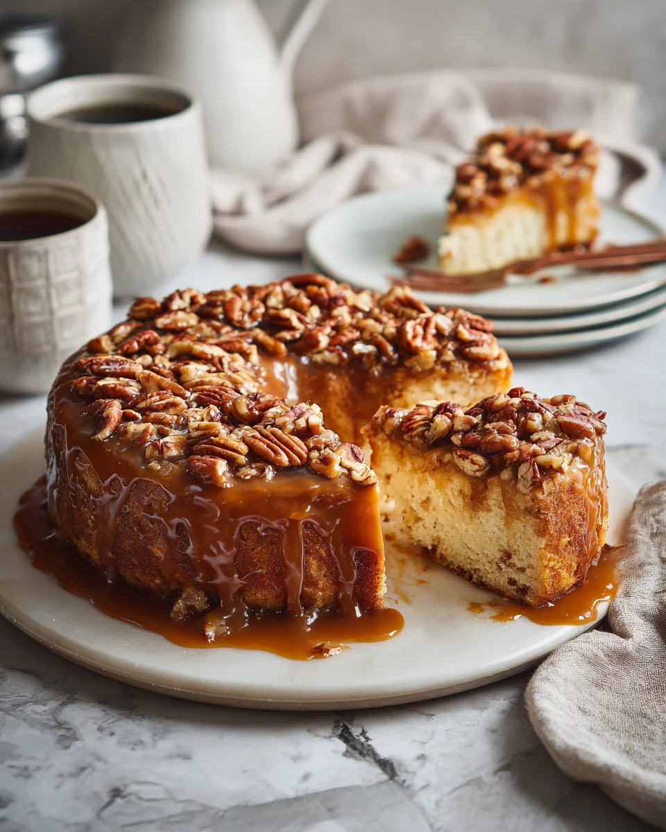 Caramel Pecan Cinnamon Coffee Cake