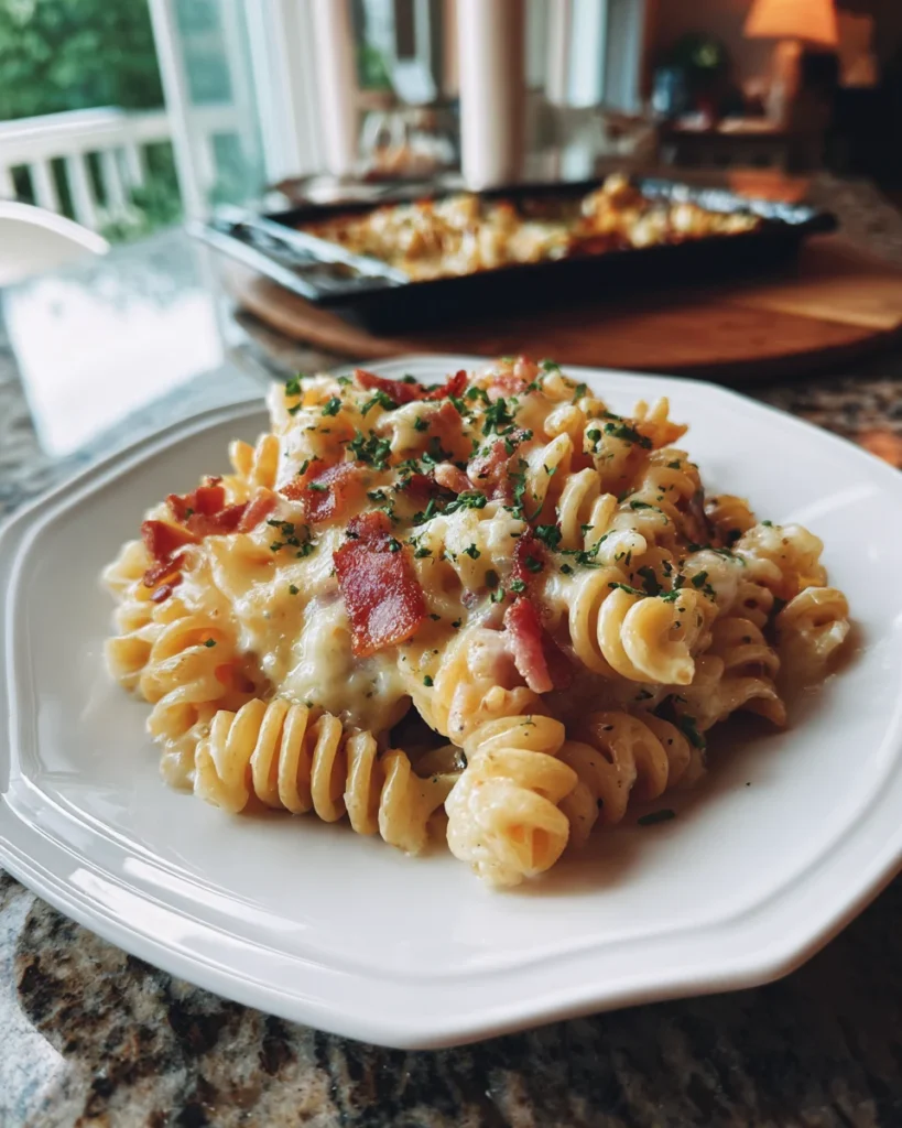 Cheddar Bacon Ranch Pasta Bake