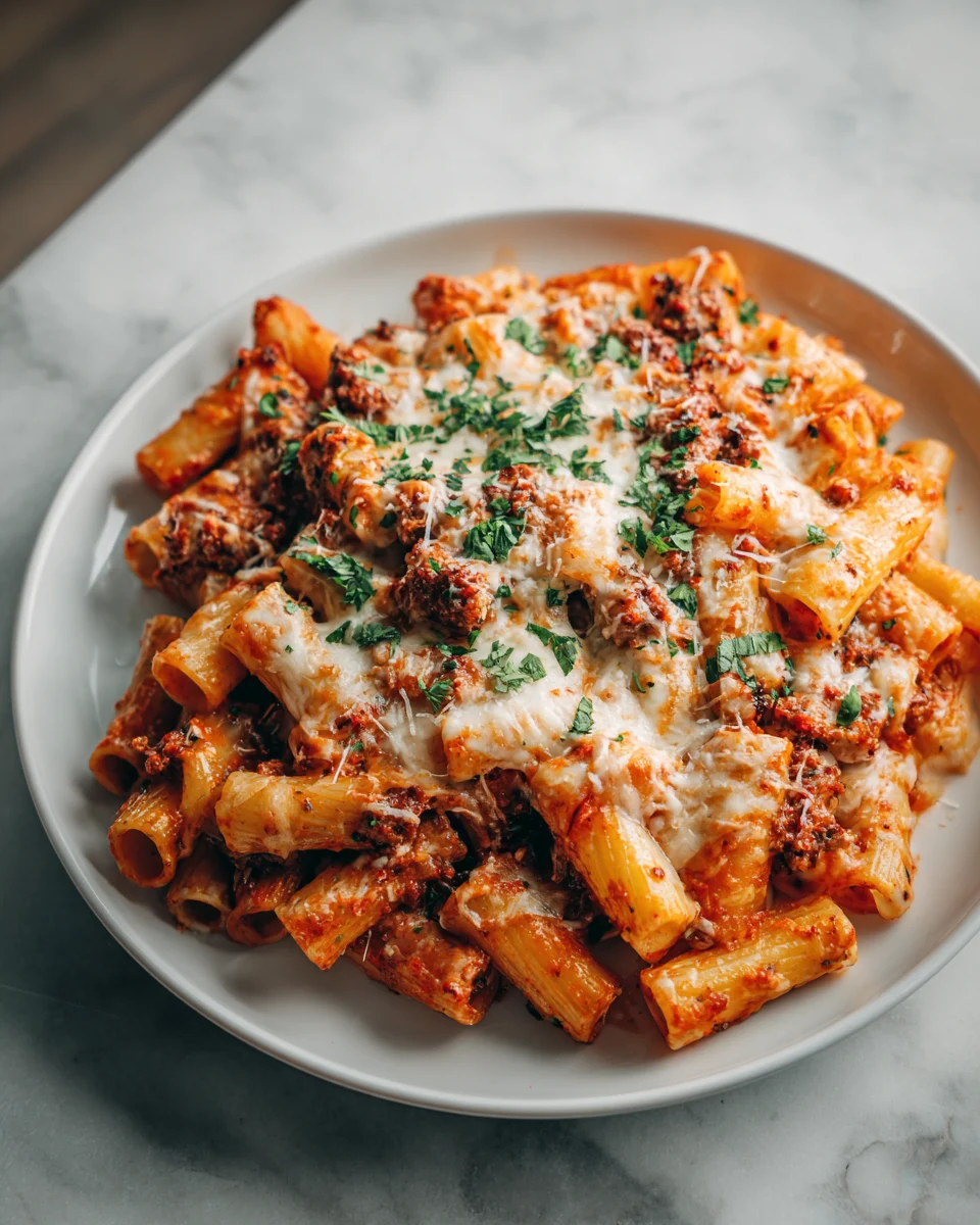 Cheesy Baked Rigatoni Recipe