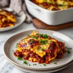 Cheesy Garlic Beef Ravioli Bake