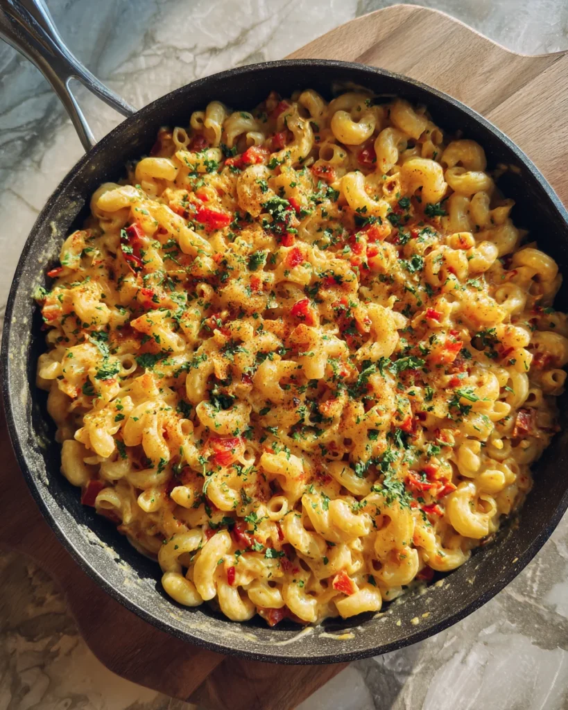 Cheesy Roasted Pepper Mac Skillet