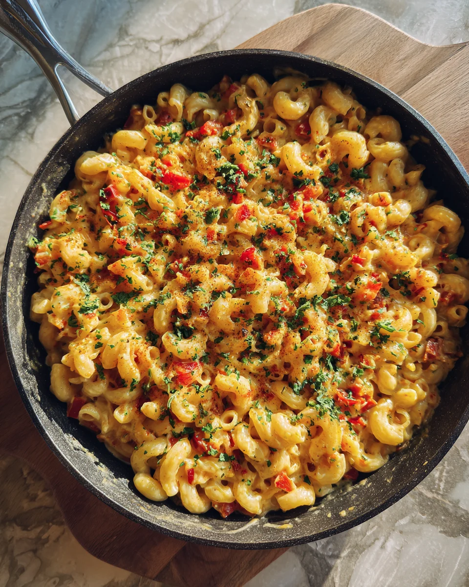 Cheesy Roasted Pepper Mac Skillet