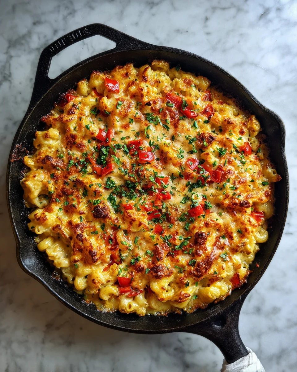 Cheesy Roasted Pepper Mac Skillet