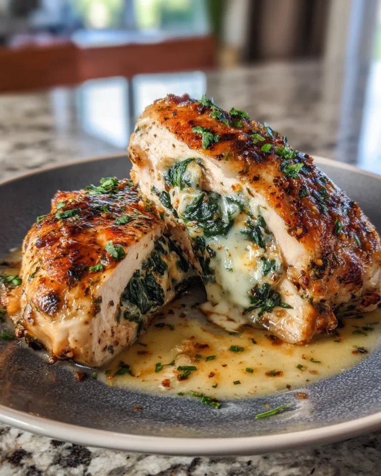 Cheesy Spinach Stuffed Chicken Breasts