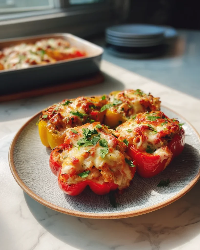 Cheesy Stuffed Bell Pepper Casserole