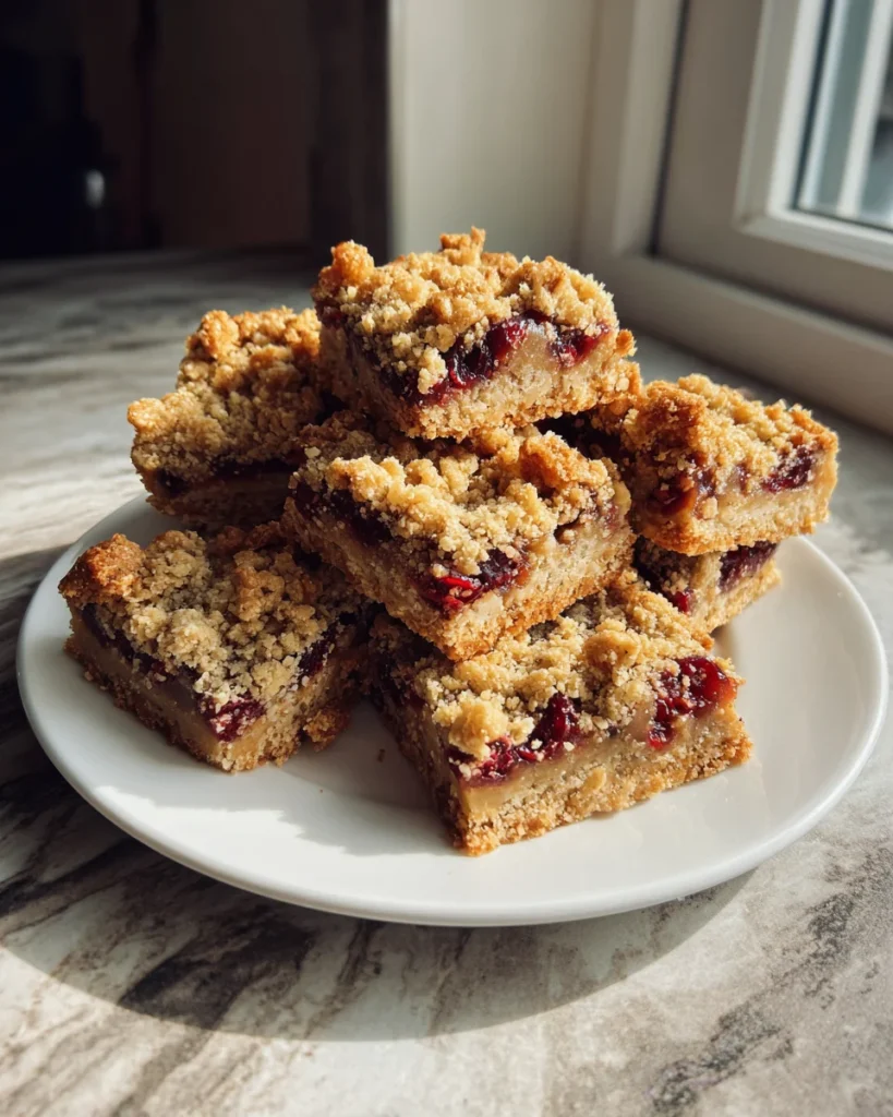 Cherry Almond Butter Crumble Bars
