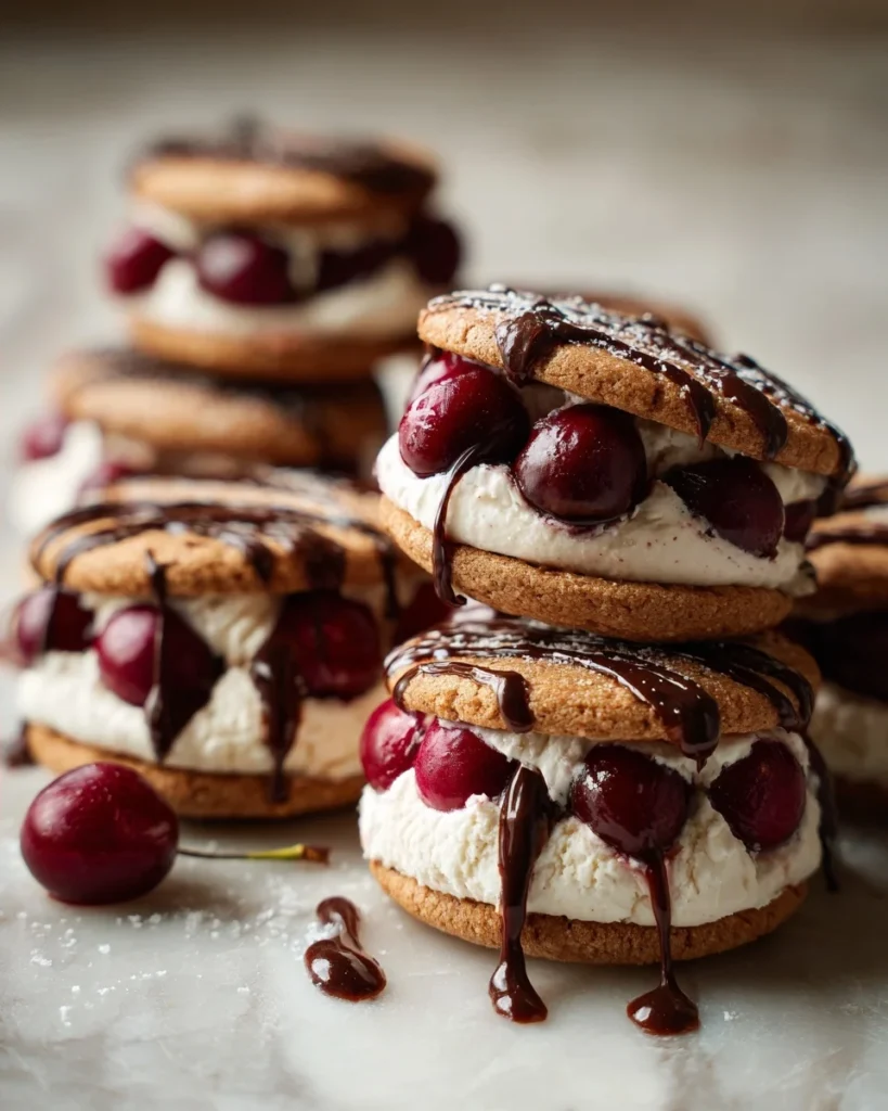 Cherry Vanilla Ice Cream Sandwiches