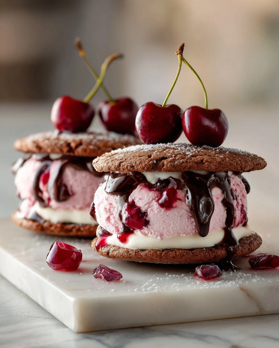Cherry Vanilla Ice Cream Sandwiches