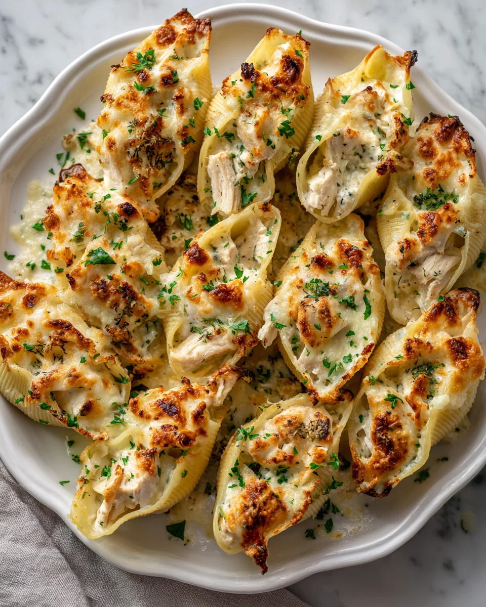 Chicken Alfredo Stuffed Shells