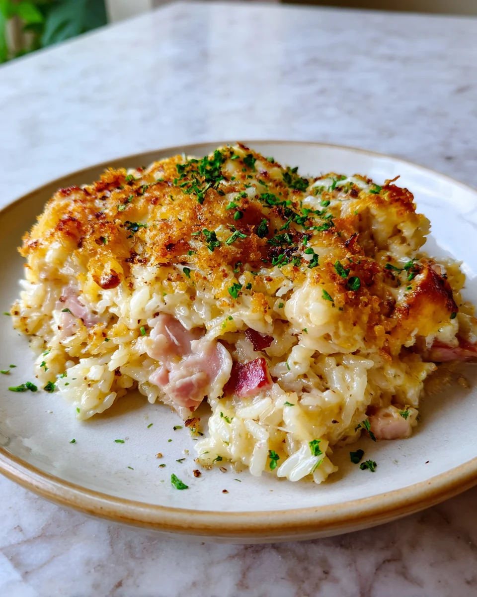 Chicken Cordon Bleu Rice Bake