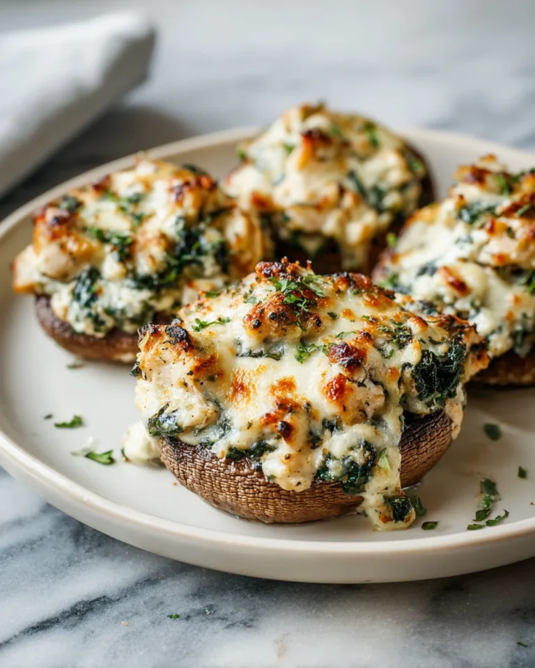 Chicken Florentine Stuffed Portobellos