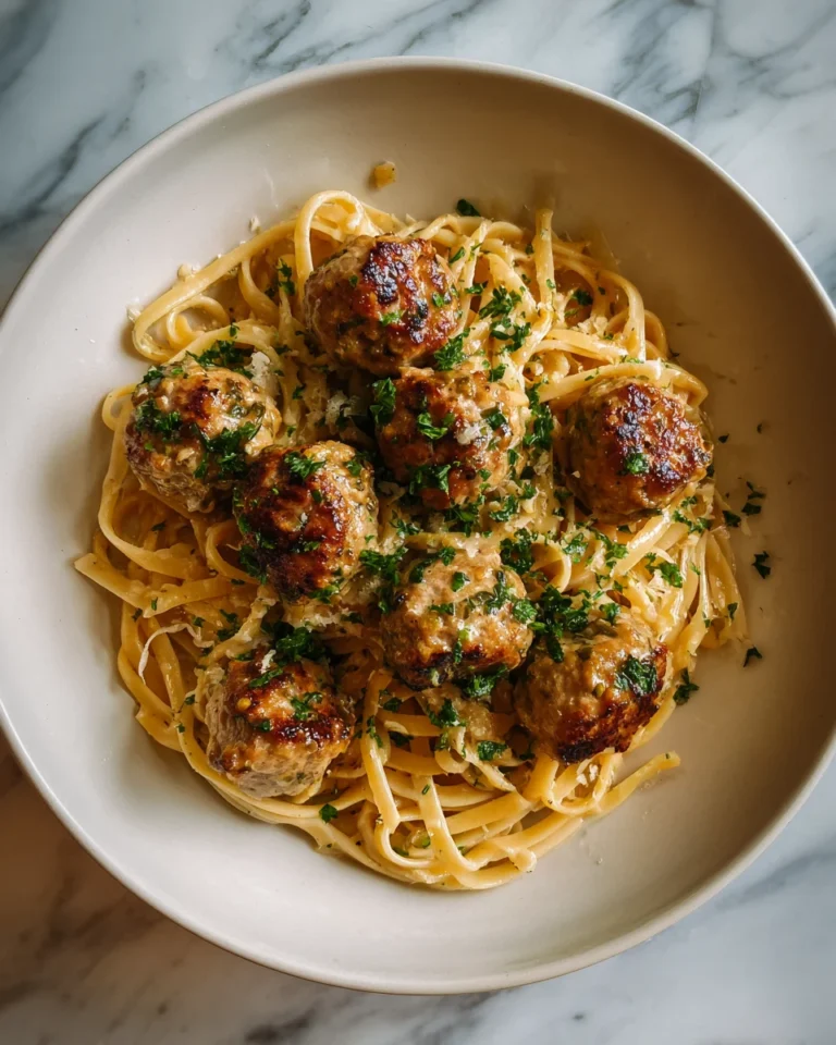 Delicious Chicken Piccata Meatball Pasta Recipe