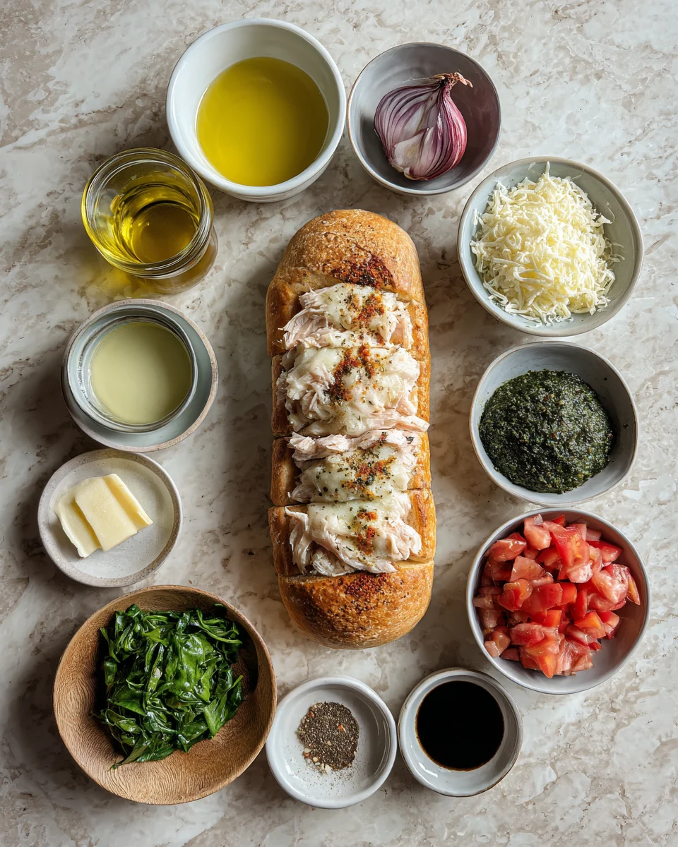 Chicken Spinach Parmesan Stuffed Bread