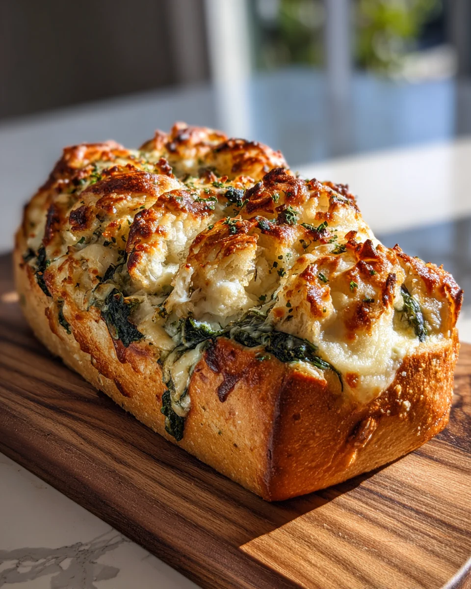 Chicken Spinach Parmesan Stuffed Bread