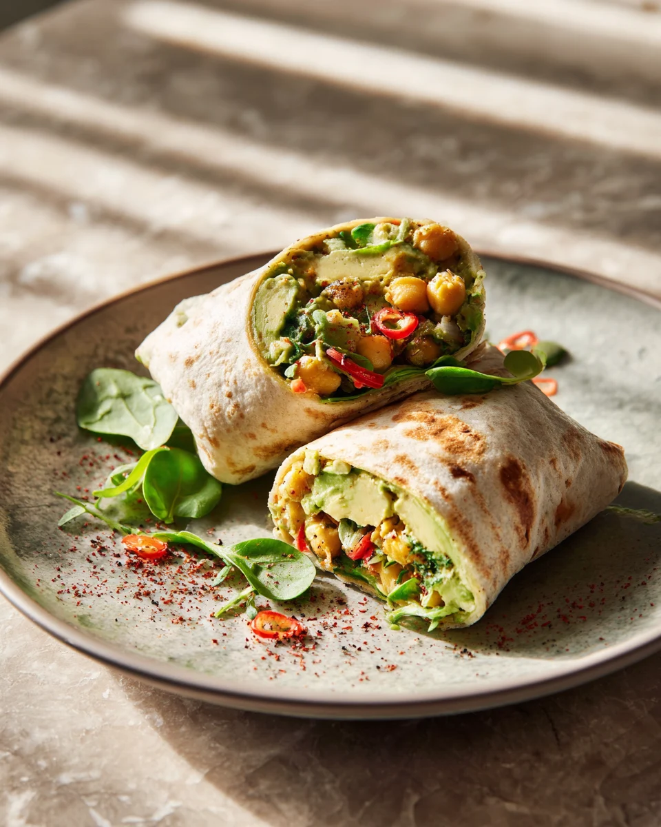 Chickpea and Avocado Wrap