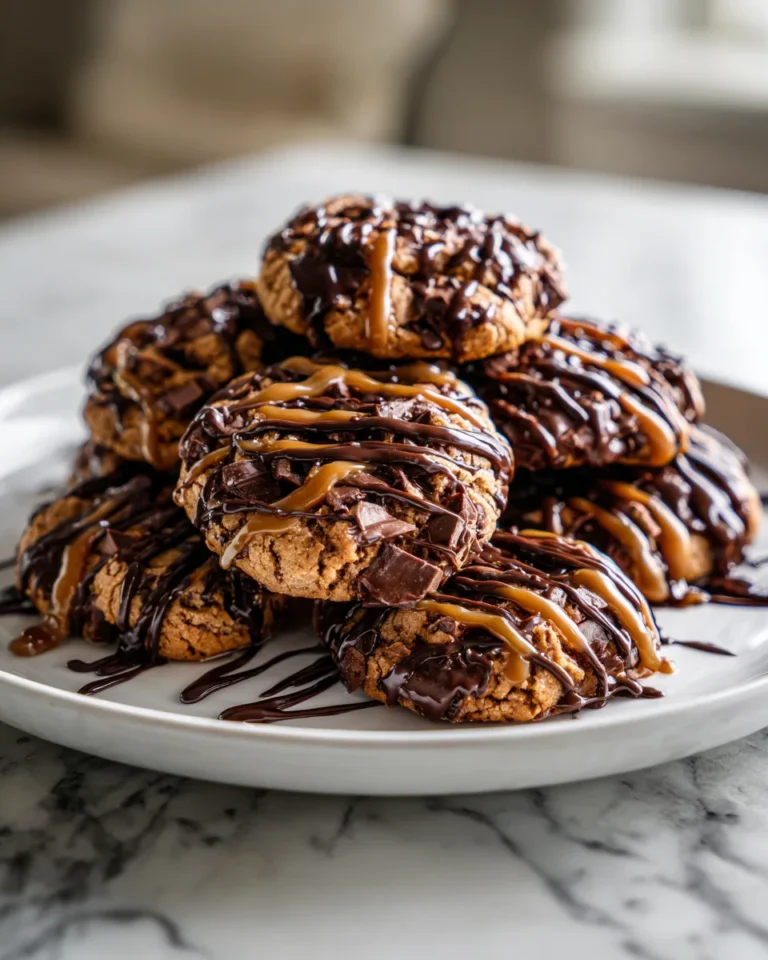 Chocolate Caramel Drizzle Cookies