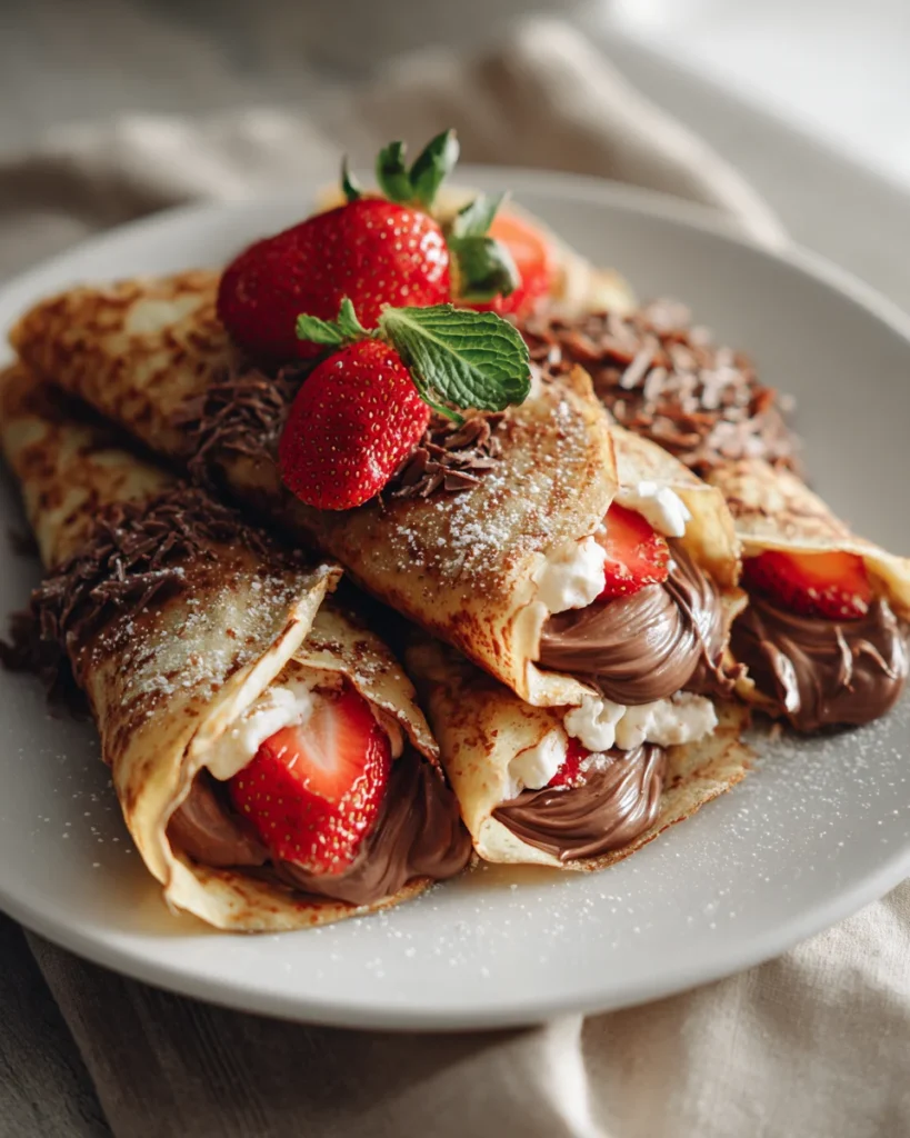 Chocolate Coconut Cream Stuffed Crepes