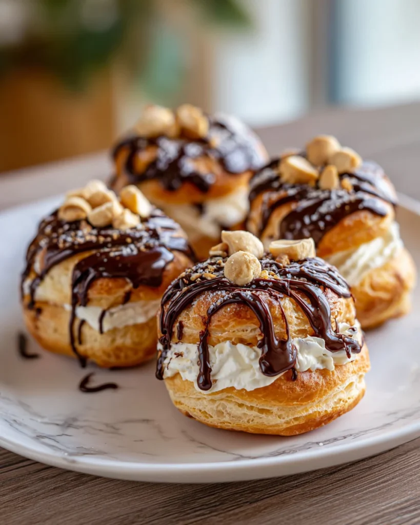 Chocolate Hazelnut Cream Puff Rings