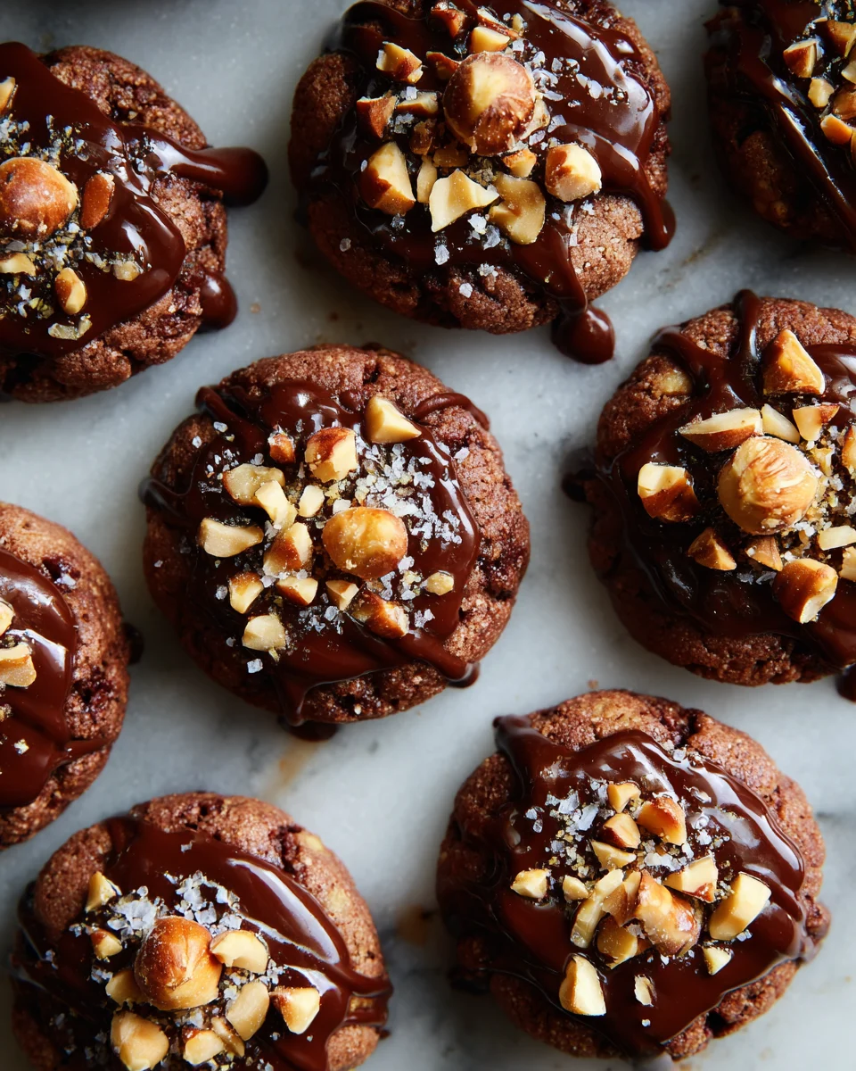 Chocolate Hazelnut Thumbprint Cookies
