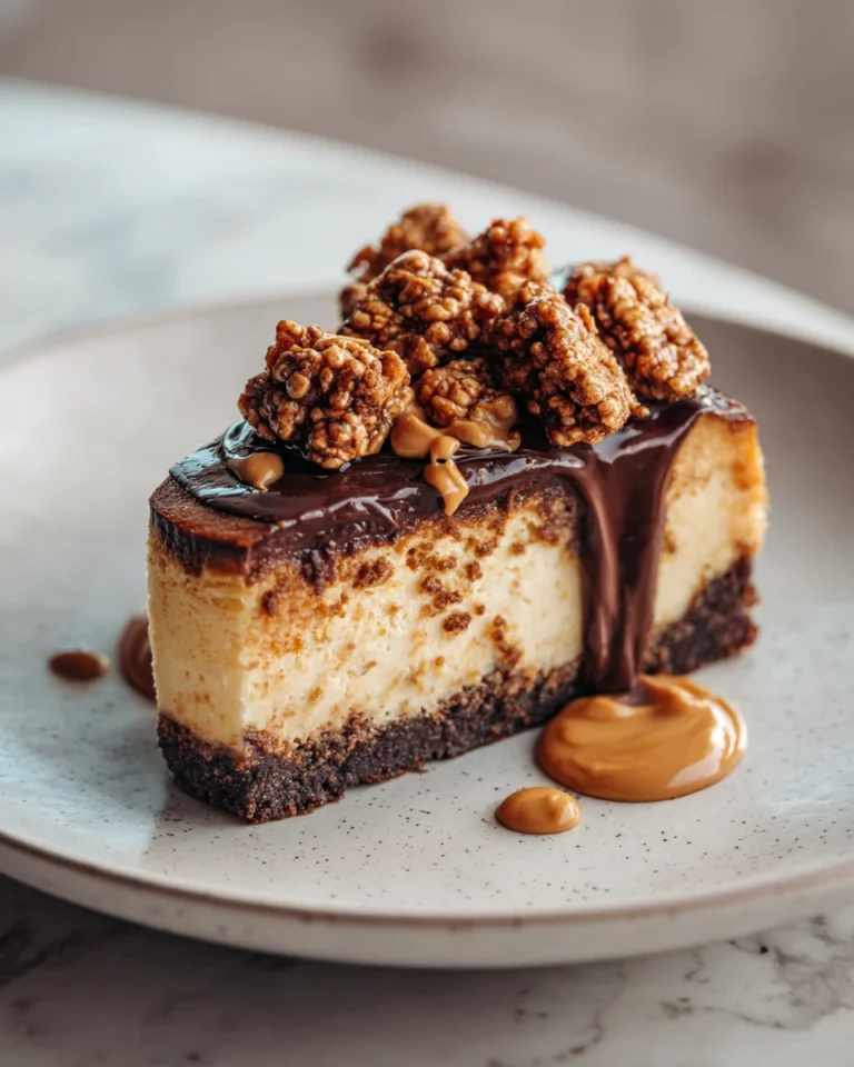 Chocolate Peanut Butter Crunch Cheesecake
