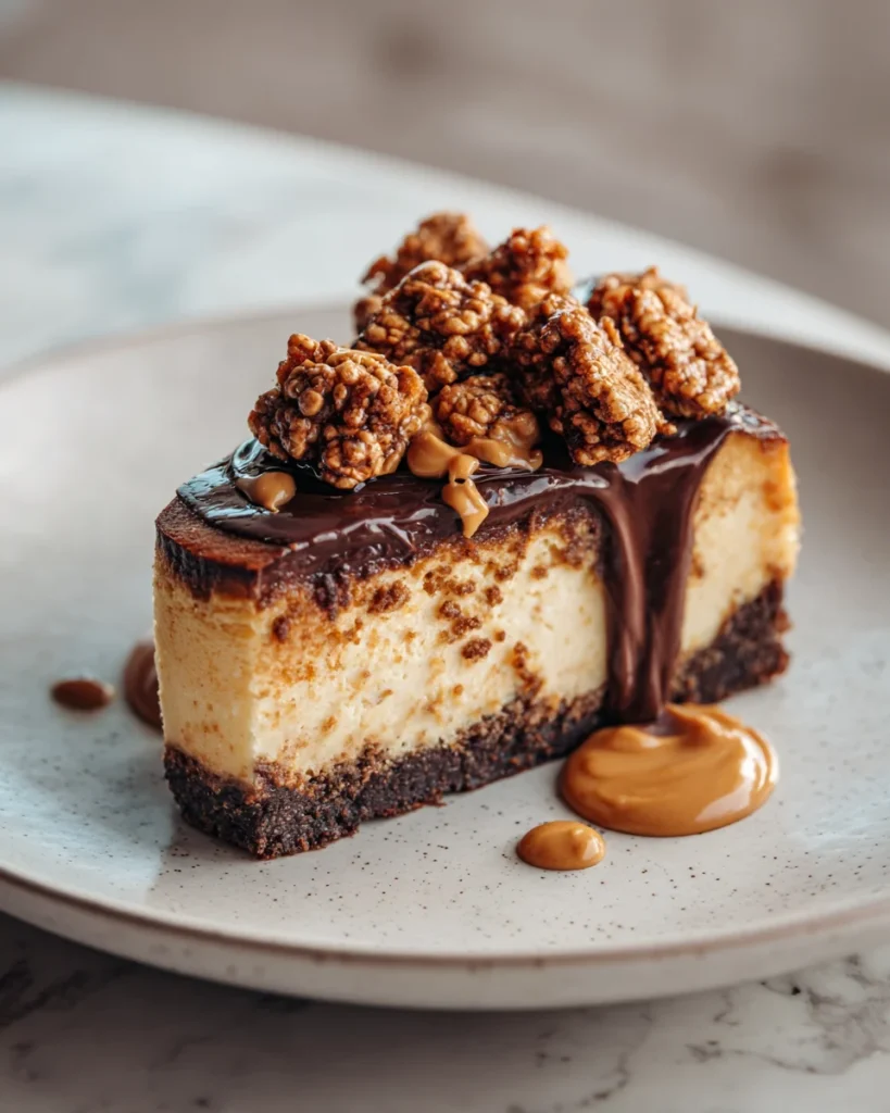 Chocolate Peanut Butter Crunch Cheesecake